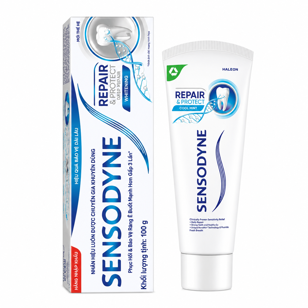 Kem đánh răng Sensodyne Repair And Protect Deep Repair Whitening giảm ê buốt răng, cơ chế phục hồi sâu (100g)