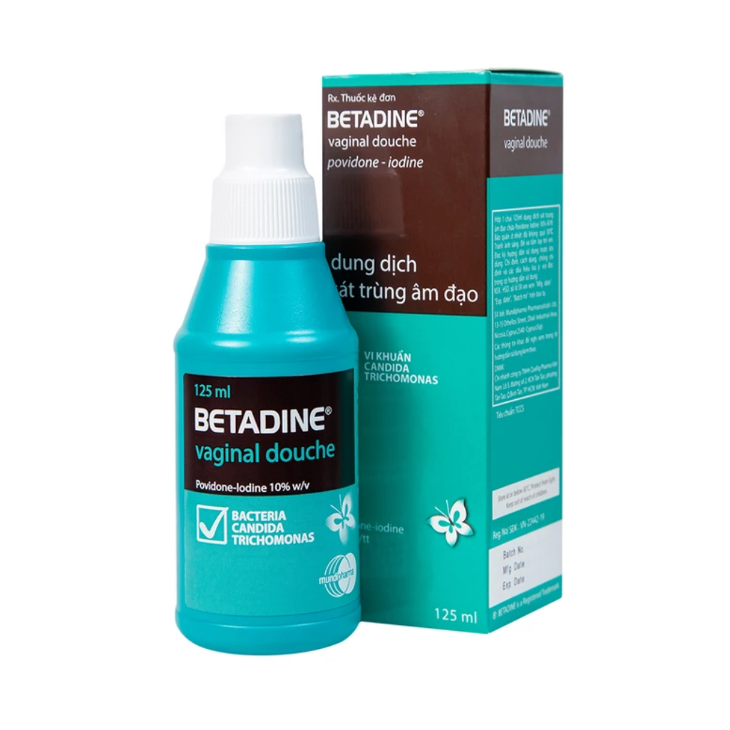 Dung dịch sát trùng âm đạo Betadine điều trị nhiễm trùng âm đạo (125ml)