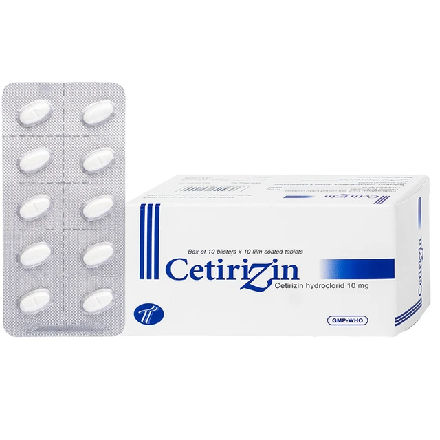 Thuốc Cetirizin 10mg Trường Thọ (Hộp 10 vỉ x 10 viên)