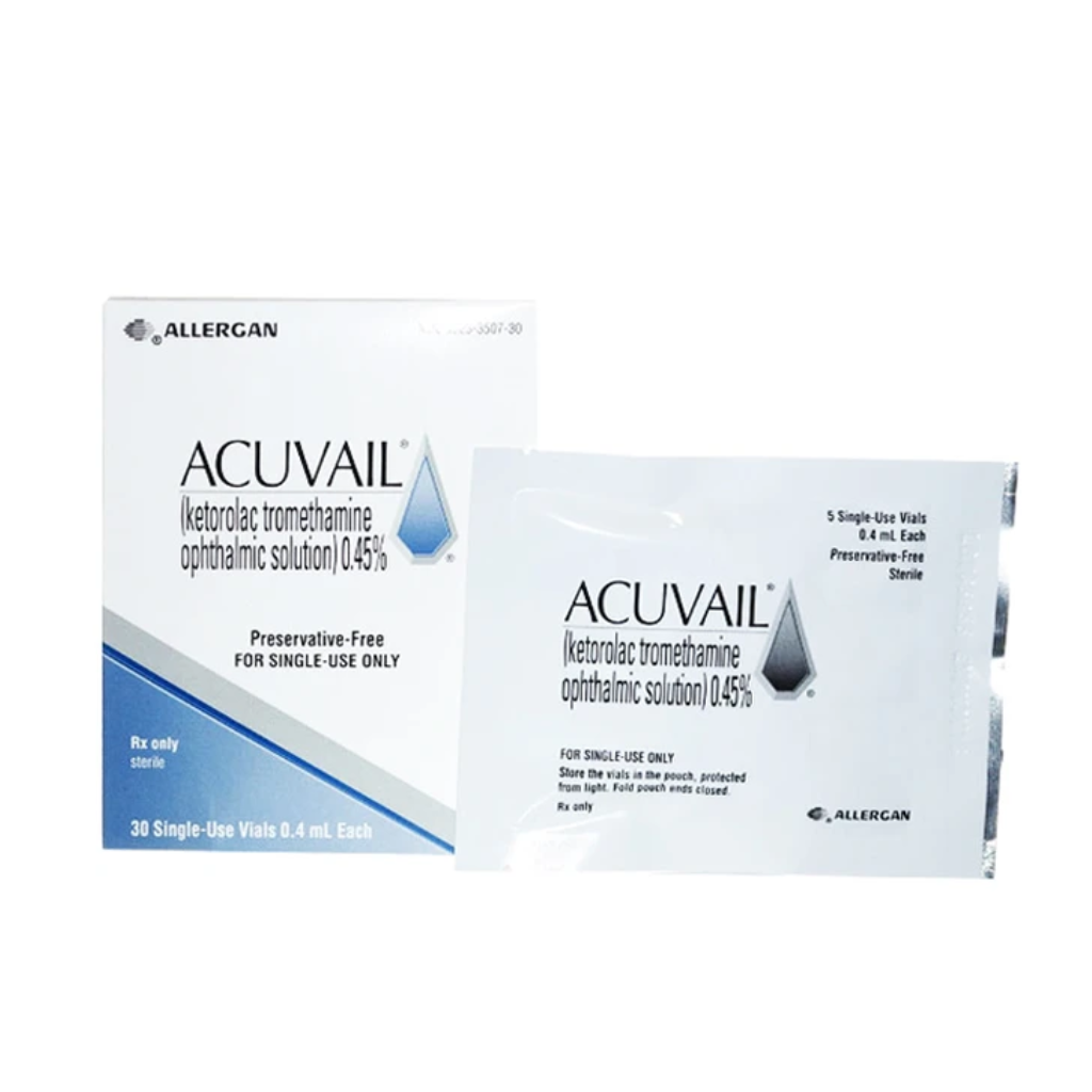 Thuốc Nhỏ Mắt Acuvail Allergan Điều Trị Đau Và Viêm Sau Phẫu Thuật Đục Thủy Tinh Thể (30 Ống X 0.4ml)