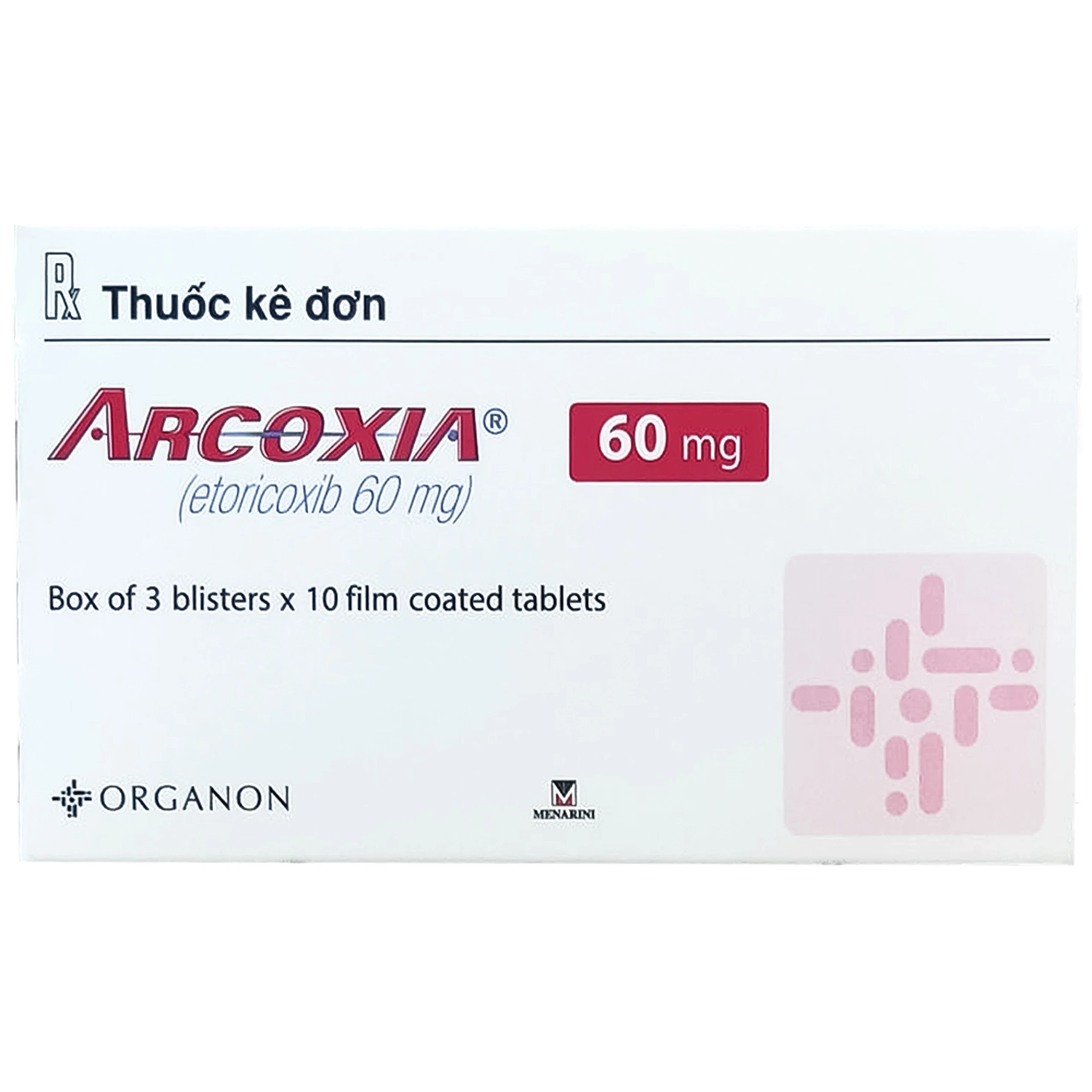 Thuốc Arcoxia 60mg Organon (3 vỉ x 10 viên)