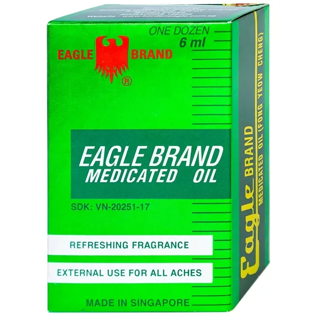 Dầu gió xanh Con Ó Eagle Brand Medicated Oil giảm nhức đầu, cảm cúm, đau lưng, viêm khớp