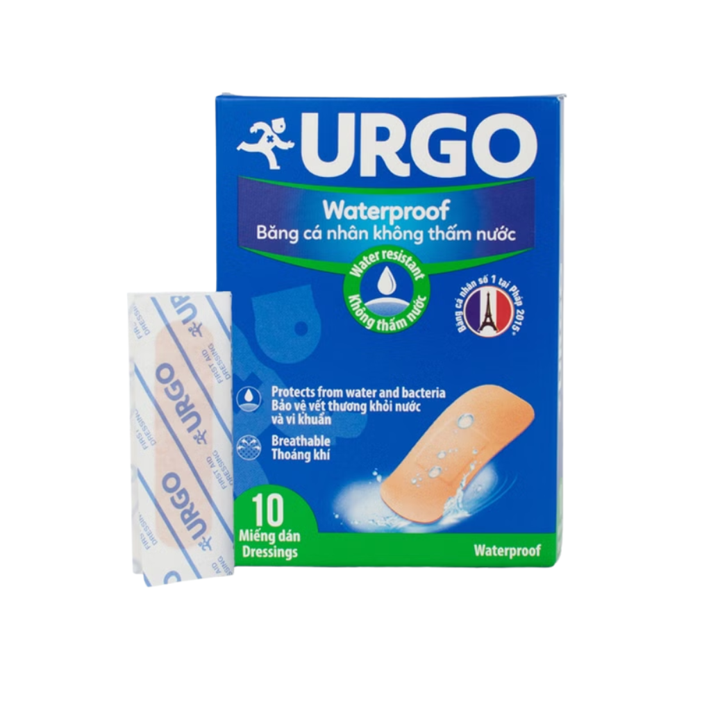 Băng cá nhân Urgo Waterproof 2x7.2cm, không thấm nước 