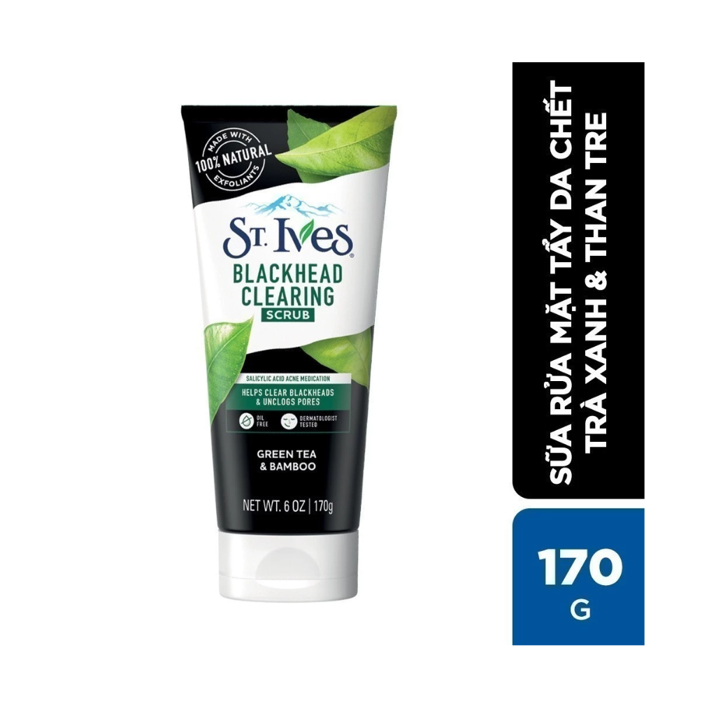 Sữa Rửa Mặt Tẩy Tế Bào Chết Ngừa Mụn St.ives Trà Xanh 170g