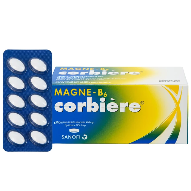 Magne-B6 Corbière Sanofi (Hộp 5 vỉ x 10 viên)