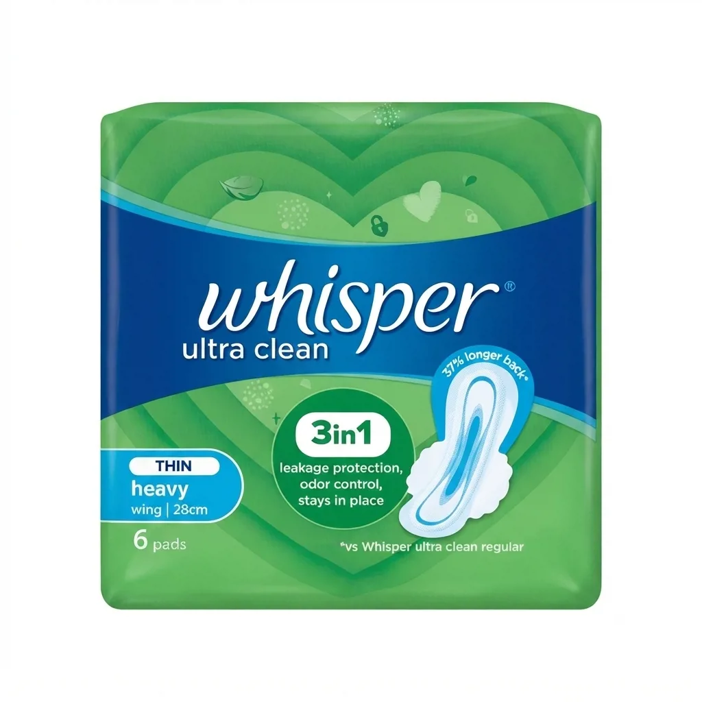 Băng Vệ Sinh Whisper Ultra Clean Siêu Mỏng 28cm 6 Miếng