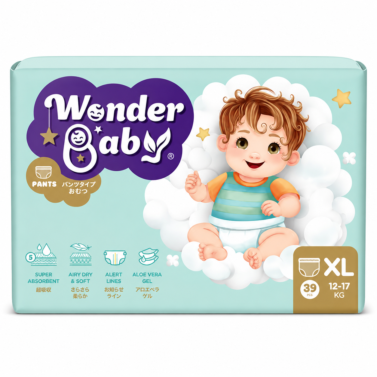 Tã Nhật Bản Wonder Baby 5 Lớp Siêu Thấm Hút