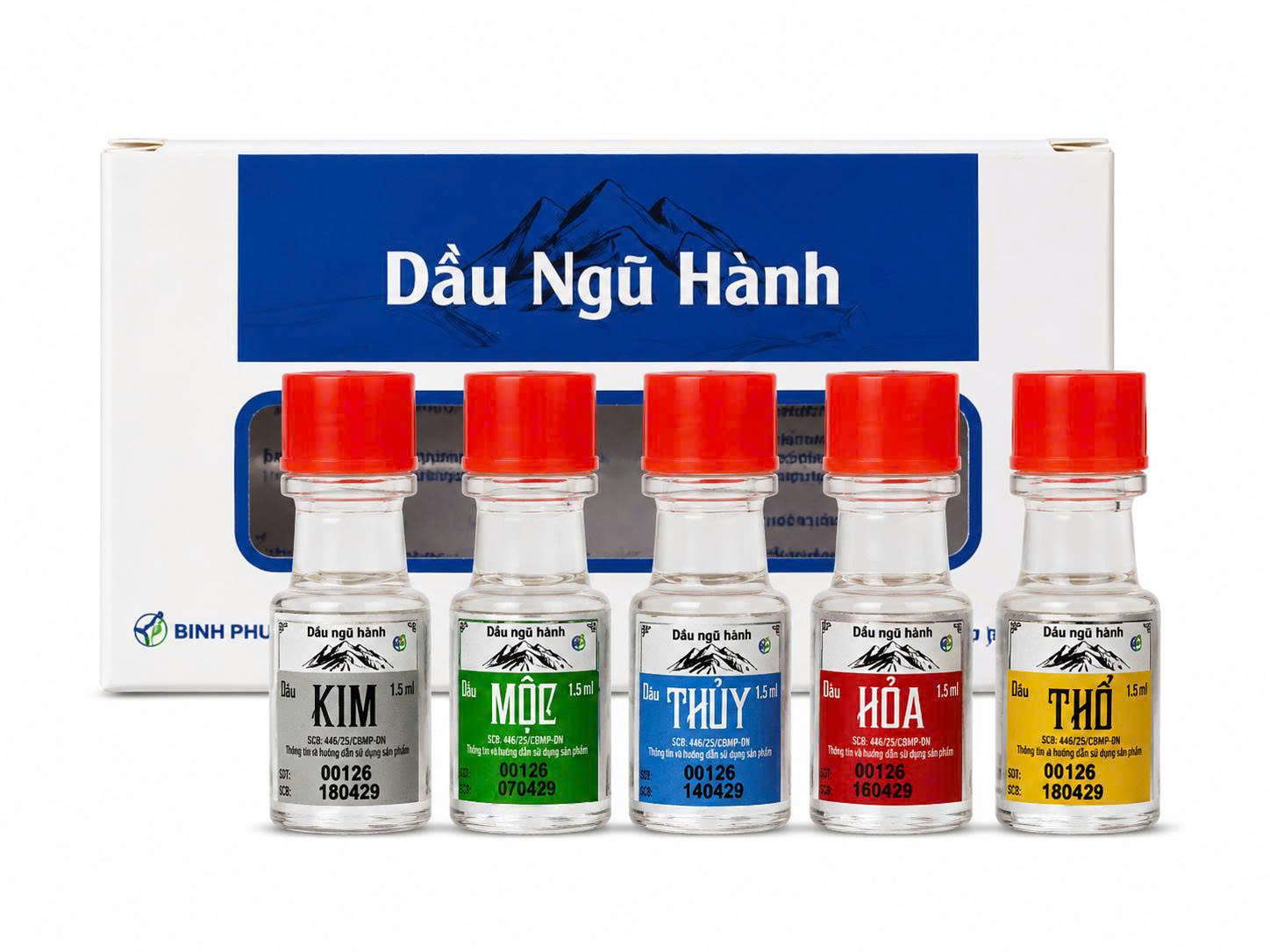 Dầu Ngũ Hành Kim, Mộc, Thủy, Hỏa, Thổ (Chai 1.5ml)