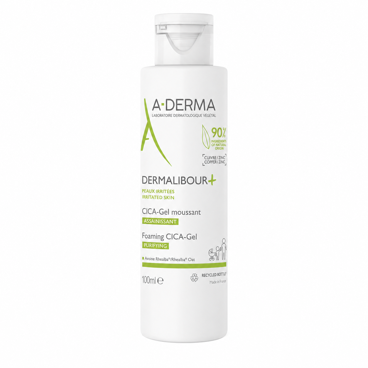 Gel Làm Sạch Cho Da Mặt Và Toàn Thân Giúp Làm Dịu Da A-Derma Dermalibour+ Foaming Cica-Gel 100ml