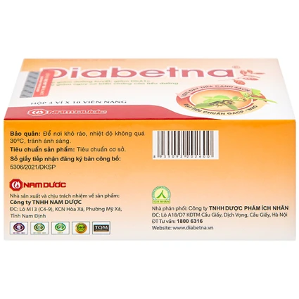 Viên Uống Diabetna Nam Dược (Hộp 4 vỉ x 10 viên)