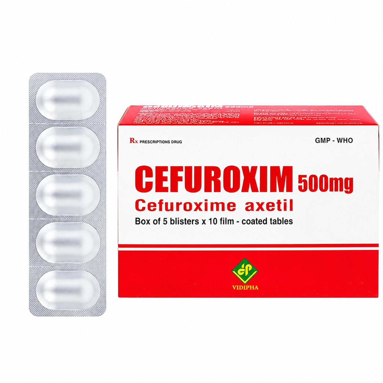 Cefuroxim 500mg (Hộp 5 vỉ x 10 viên)