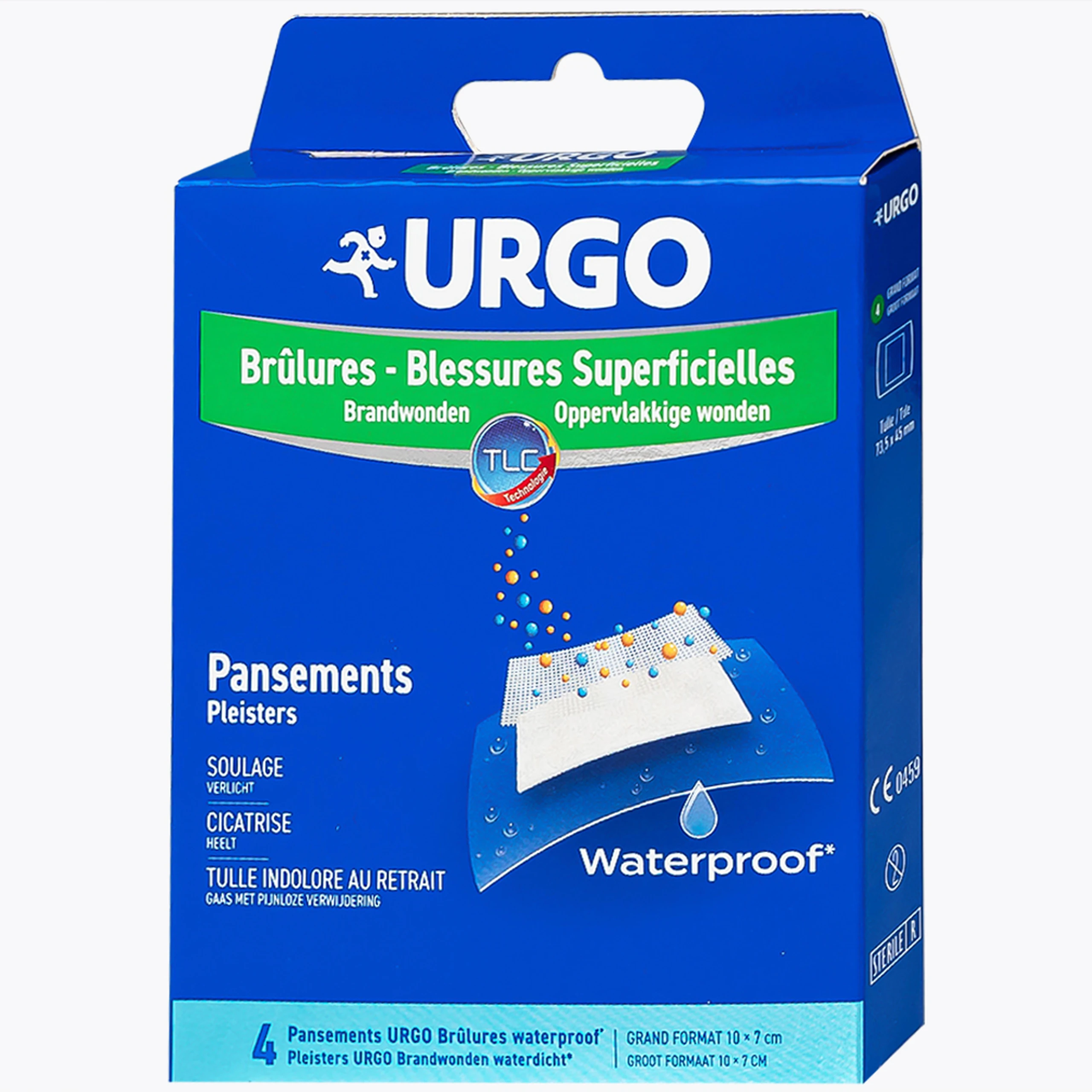 Băng Cá Nhân Tiệt Trùng Urgo Brulures Waterproof 10cm X 7cm (Hộp 4 Miếng)