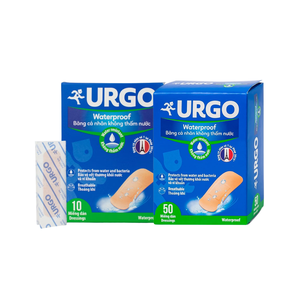 Băng cá nhân Urgo Waterproof 2x7.2cm, không thấm nước 