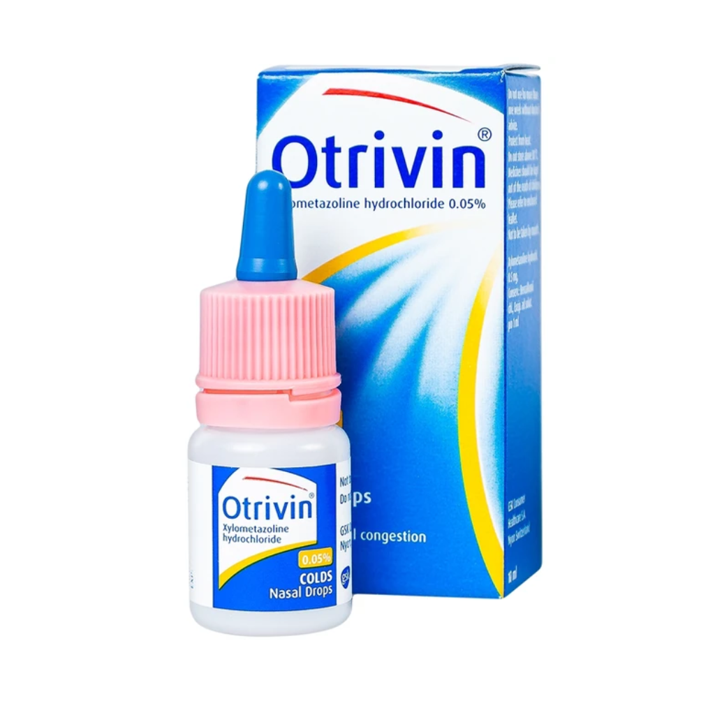 Thuốc nhỏ mũi Otrivin 0.05% GSK điều trị nghẹt mũi, sung huyết mũi họng (10ml)