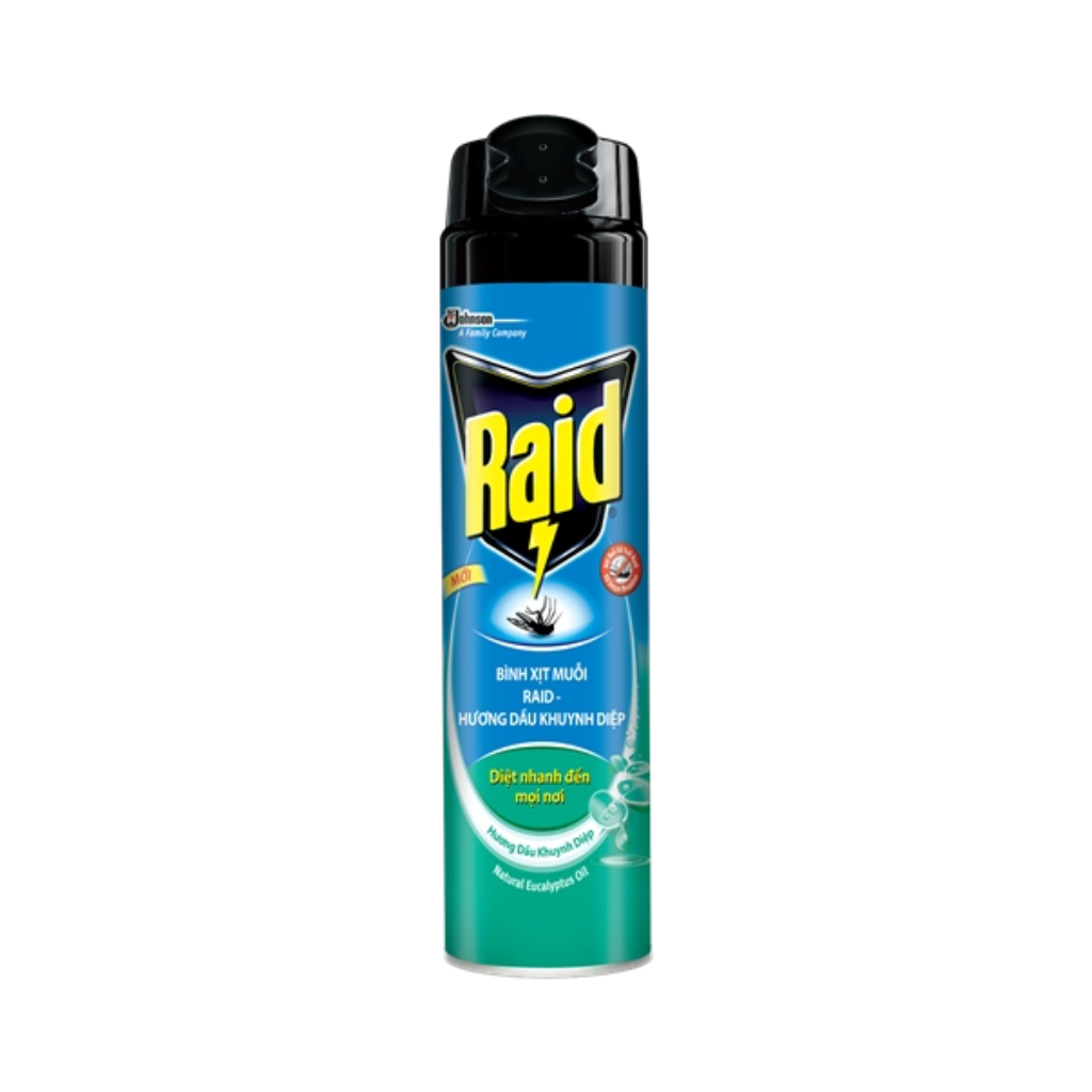 Bình Xịt Côn Trùng Raid Hương Dầu Khuynh Diệp 600ml