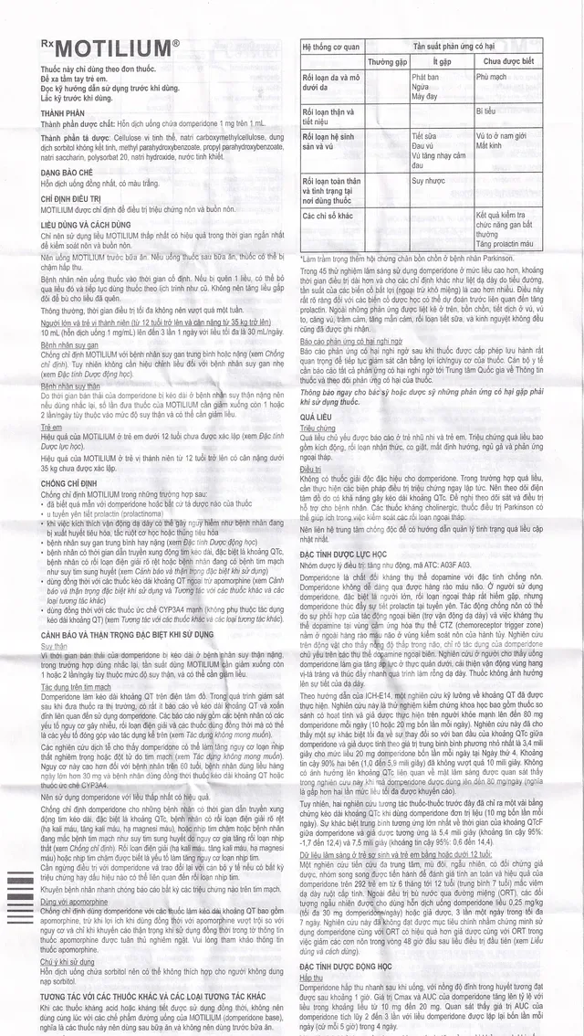 Motilium 1mg/ml Suspension 100ml B/1