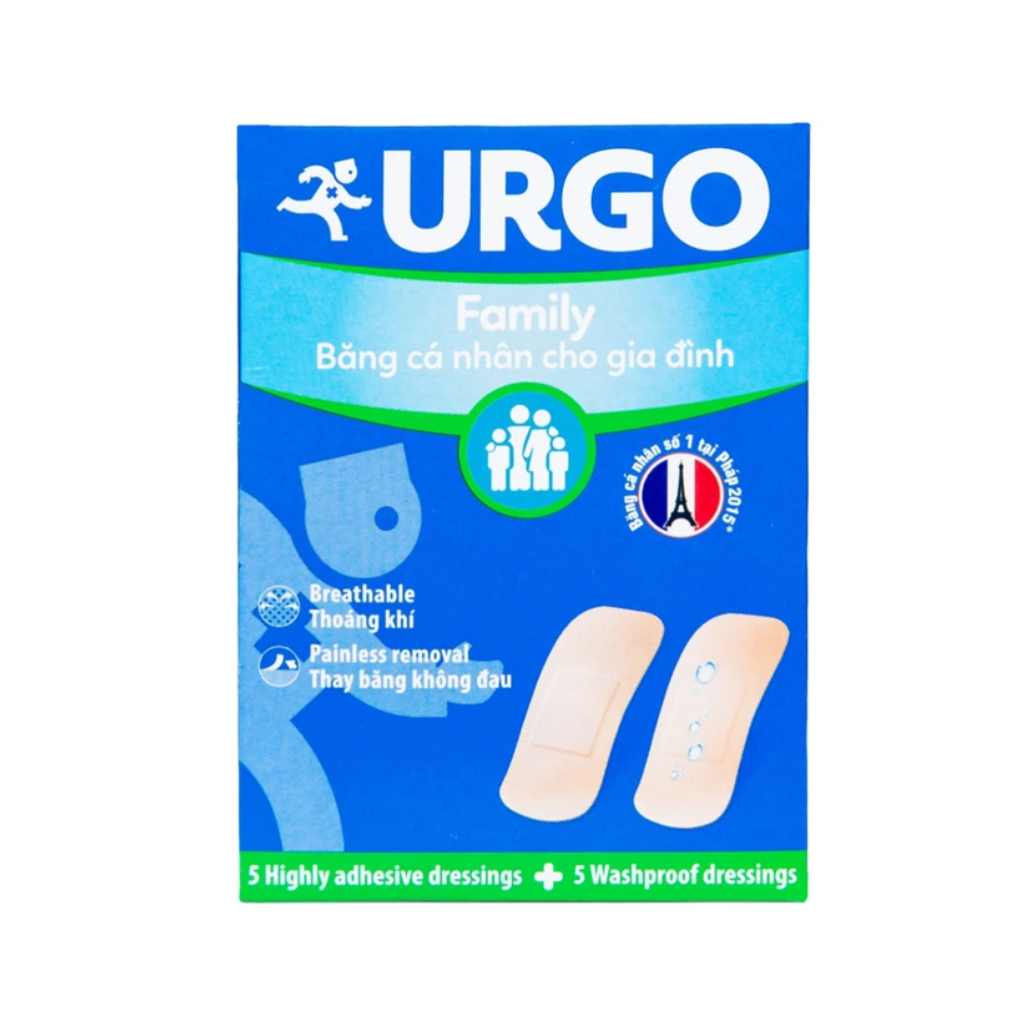 Băng cá nhân Urgo Family 2x6cm (10 miếng)