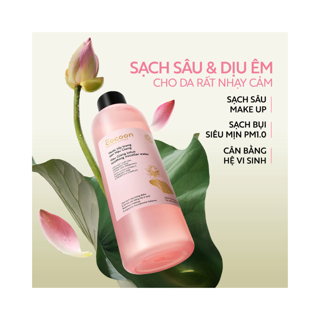 Nước Tẩy Trang Sen Hậu Giang Cocoon 500ml