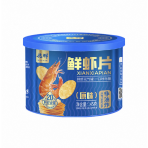 兆辉鲜虾片145g罐装非油炸酥脆饼干虾饼即食解馋健康休闲零食